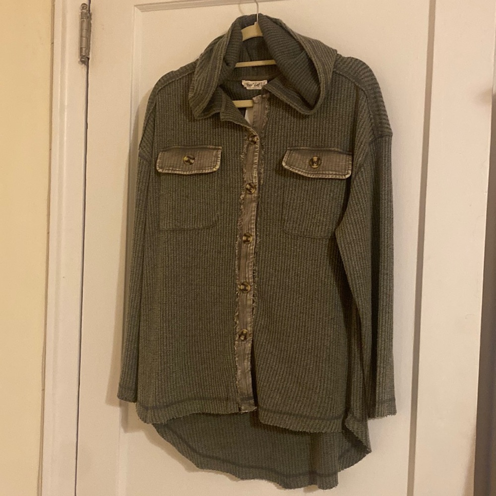 Button down hoodie